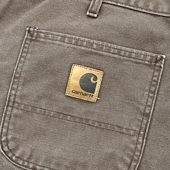 Men's Carhartt Duck Canvas Carpenter Jeans SZ 36x30 Chocolate Brown B11 CHT - Picture 10 of 12